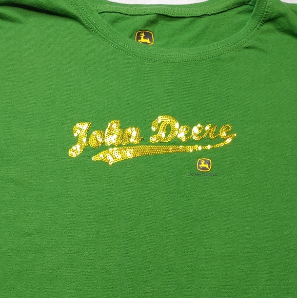 John Deere Tops - John Deer Gold Sequined Logo Tee Large